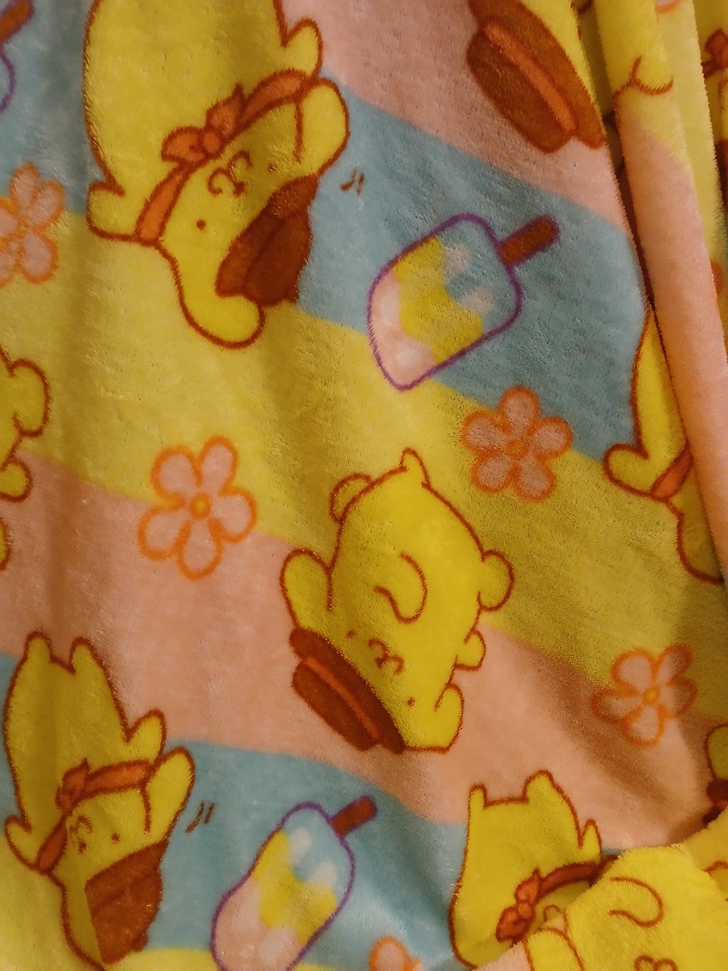 Sanrio Hello Kitty Pompompurin Plush Blanket